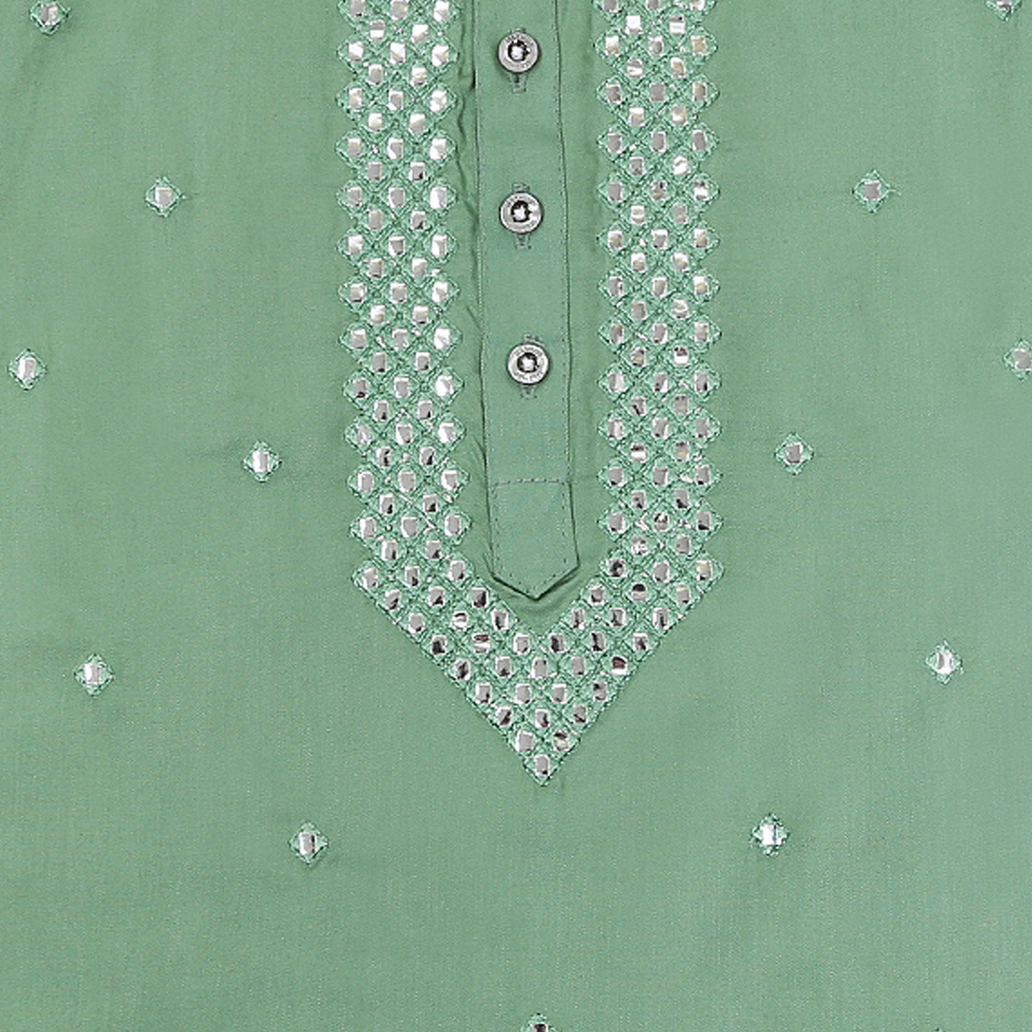 Shine Bright: Mirror Work Kurta Pajama Set for Littlies