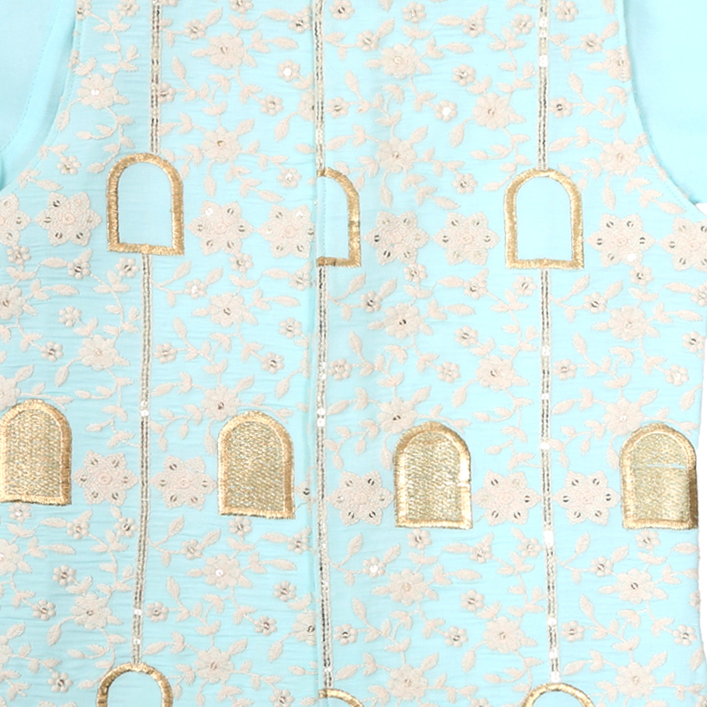 Little Royal Vibes: Embellished Jacket Kurta Pajama Set Magic