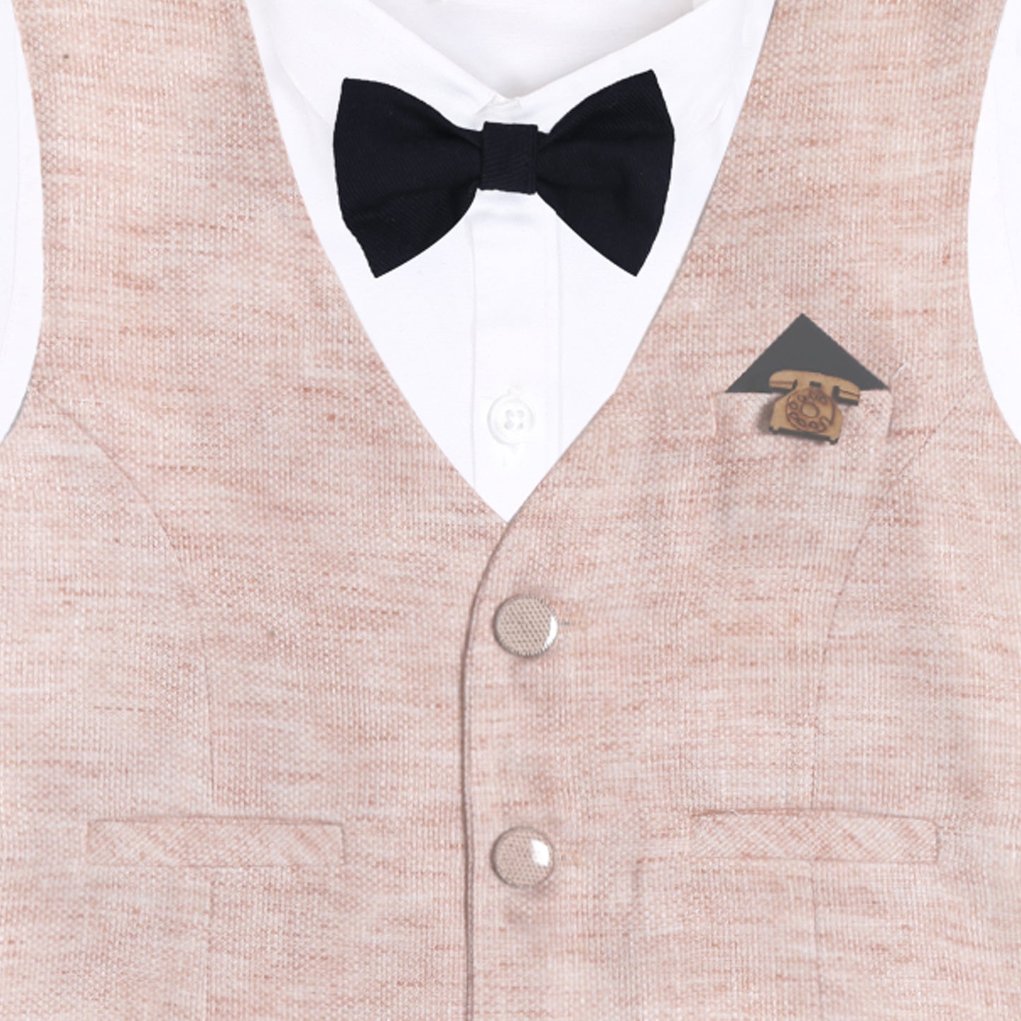 Mini Gentleman Party Outfit with Smart Waistcoat Bow Charm