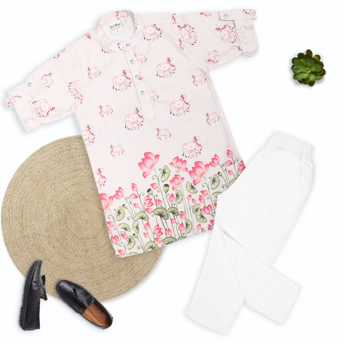 Little Royalty Printed Kurta Pajama Set For Festive Tiny Celebrations