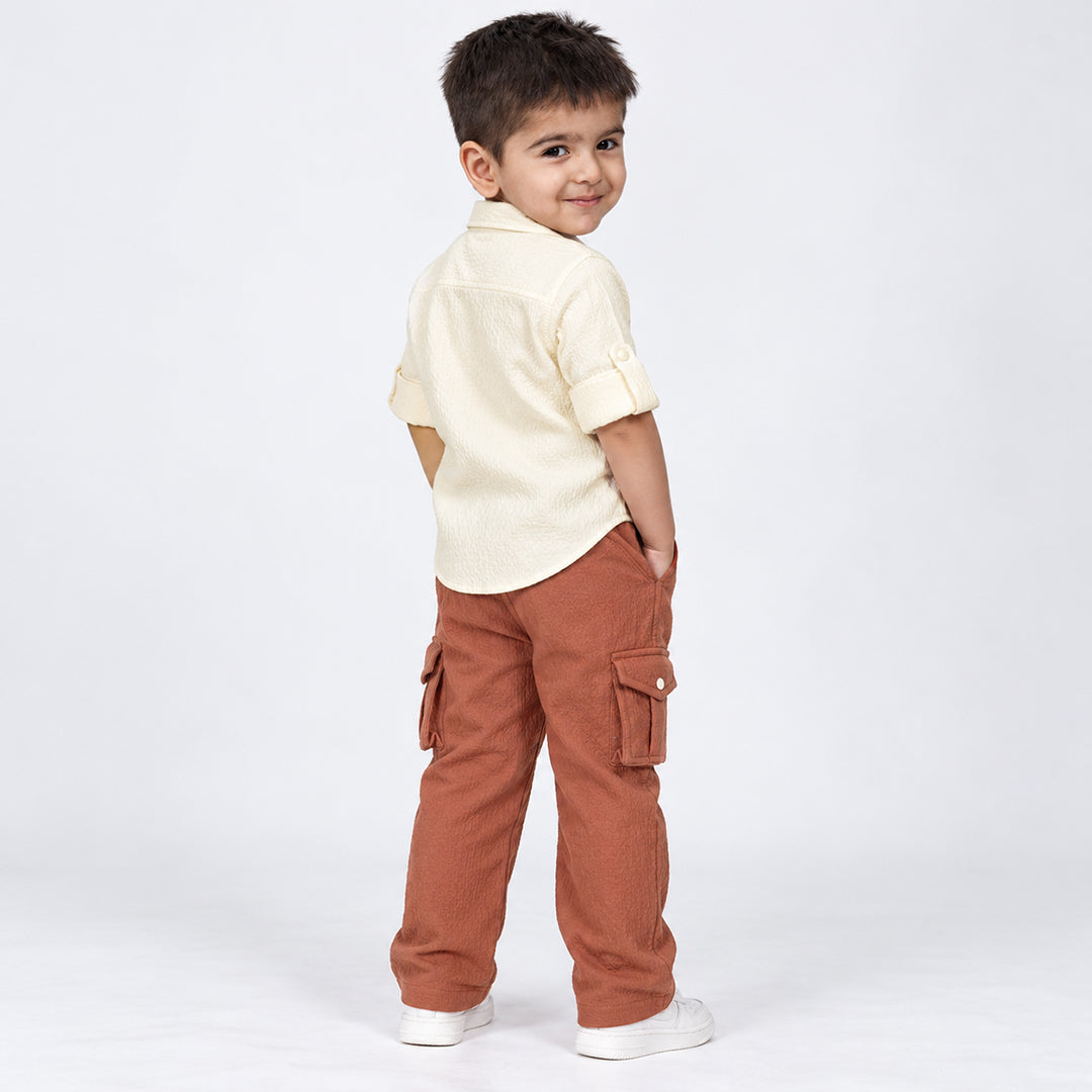 Urban Buddy Shirt & Cargo Pants Set – Rust