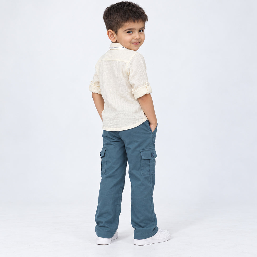 Meadow Days Embroidered Shirt & Cargo Pants Set