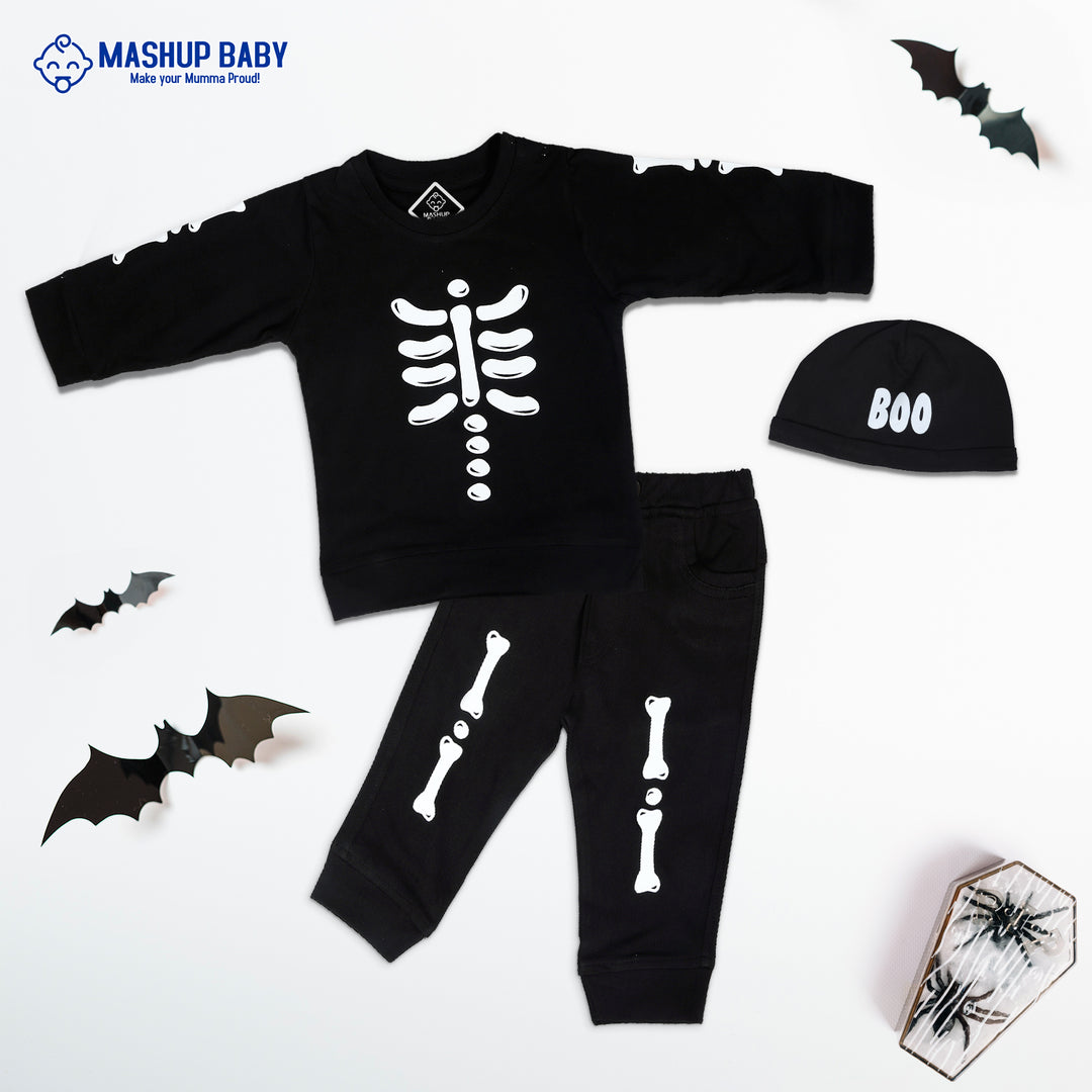 Tiny Terrors: Halloween Tee, Joggers, and Cap for Baby Boo!