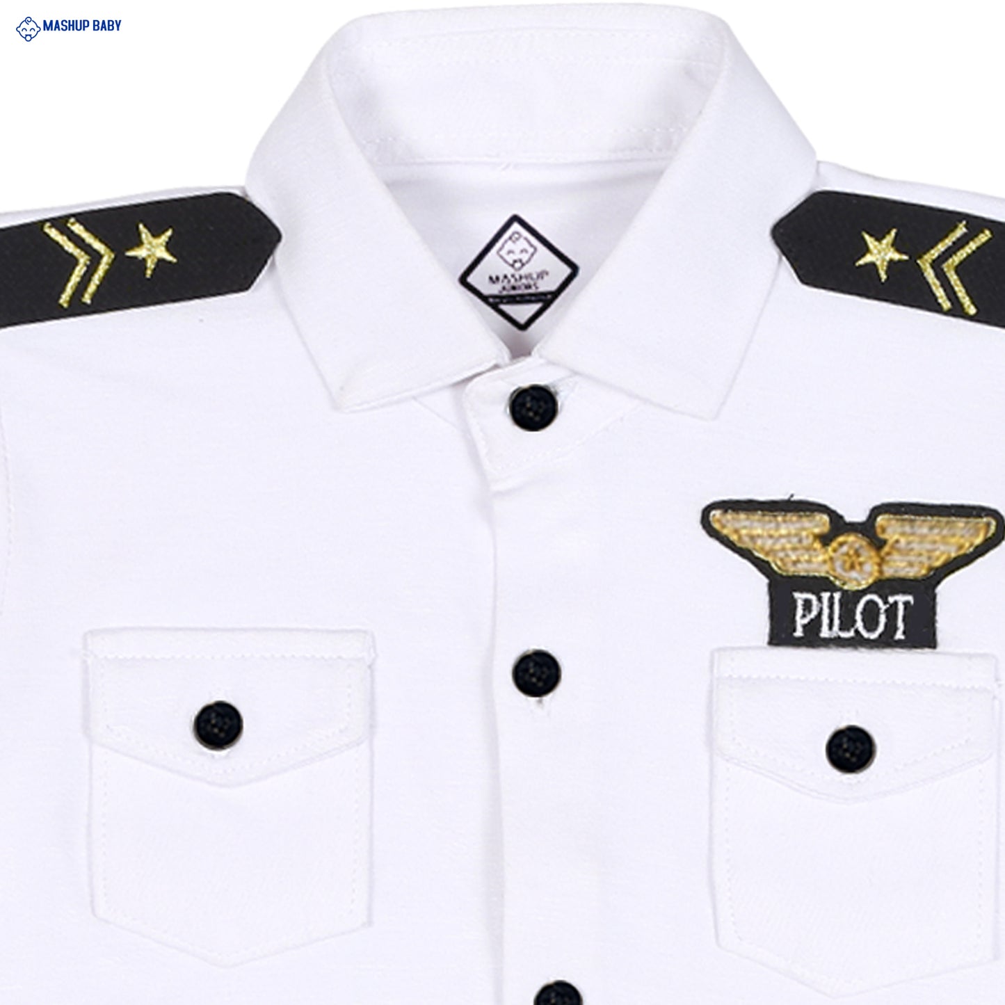 Sky-High Style: Pilot Shirt, Pants, and Cap Set!