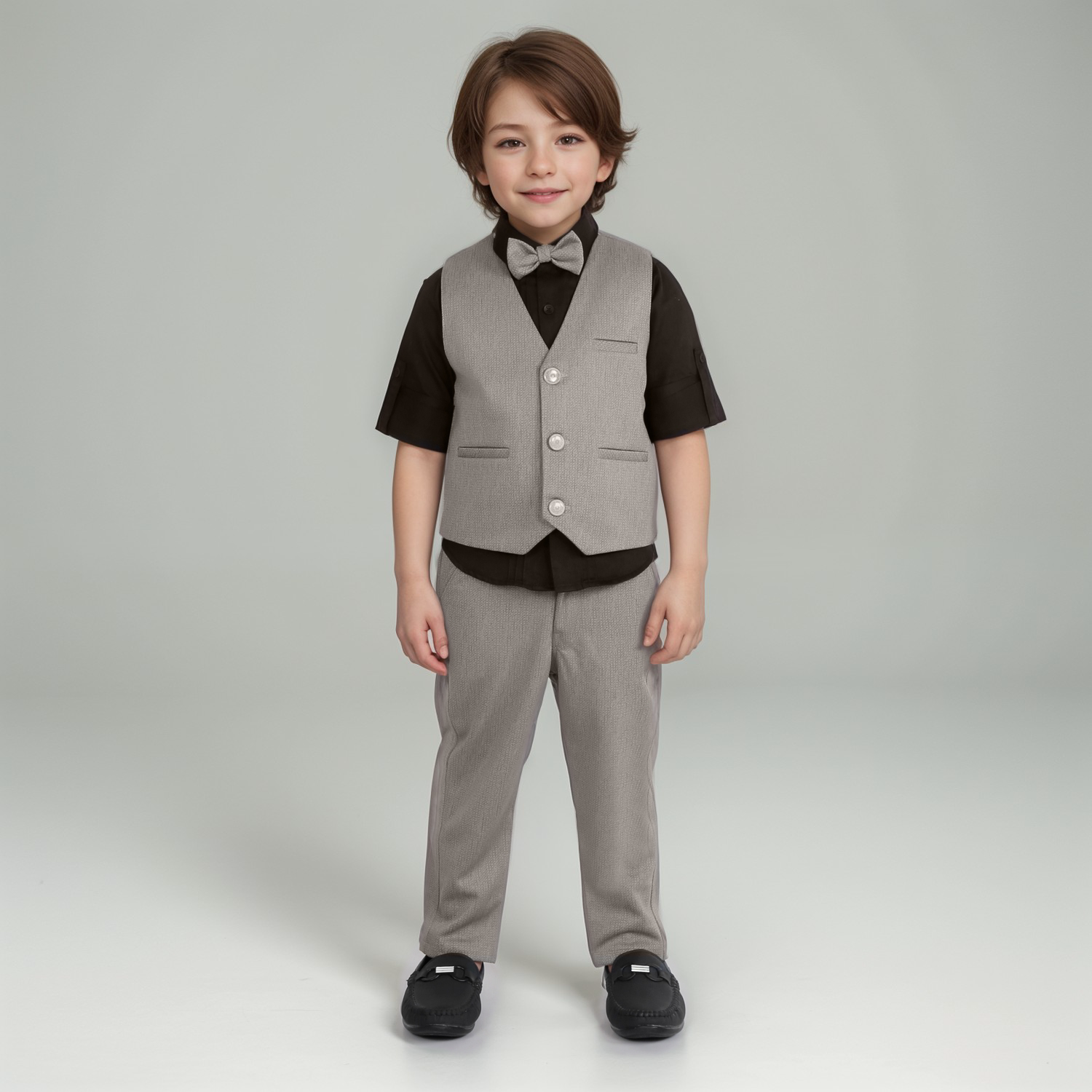 Little Gentleman: Waistcoat, Shirt, Pants, and Bow Tie Set!