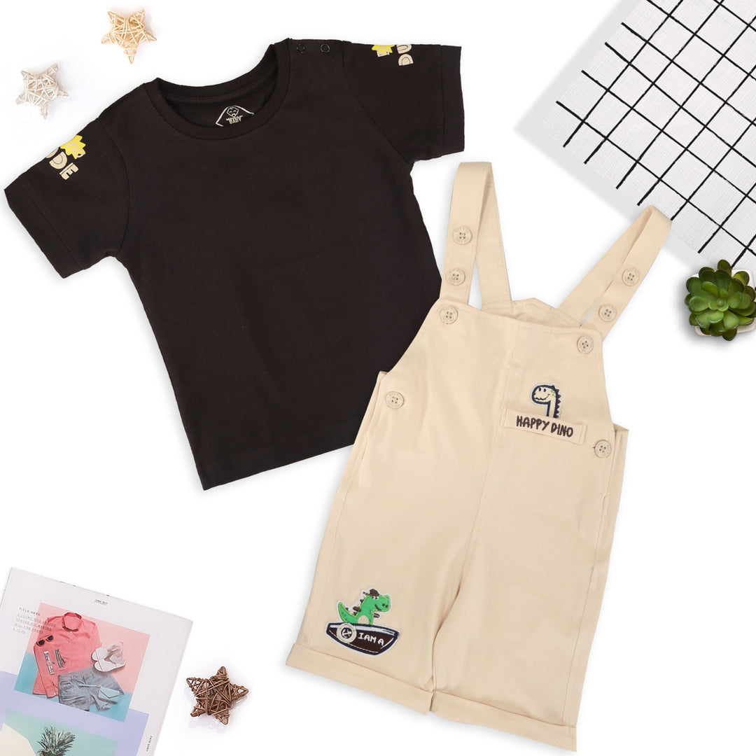 Cutest Combo Ever: T-Shirt with Printed Dungaree for Tots