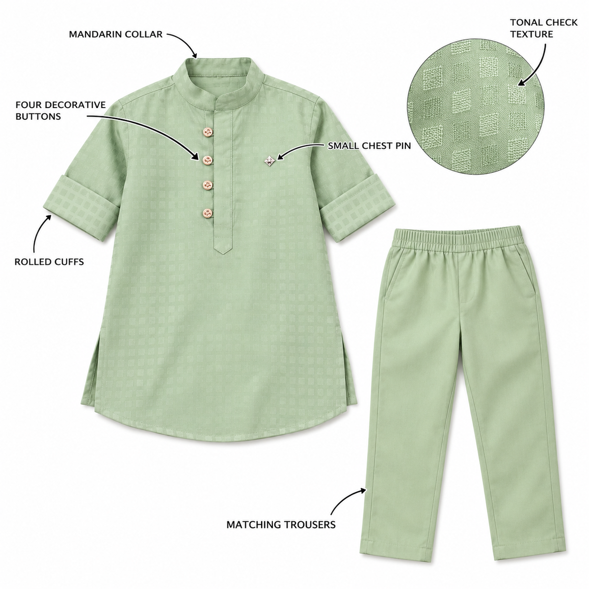 Classic Mandarin Collar Kurta & Pants Set