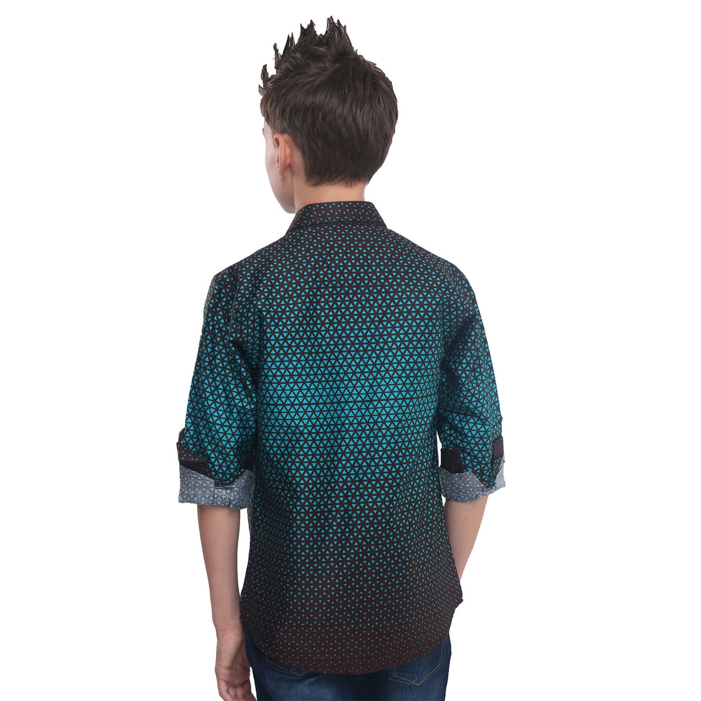 MashUp Sea Green Mesh Print Shirt - mashup boys