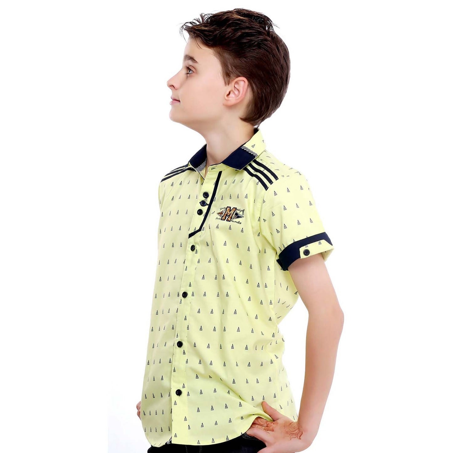 MashUp Color Crush – lime green printed shirt - mashup boys