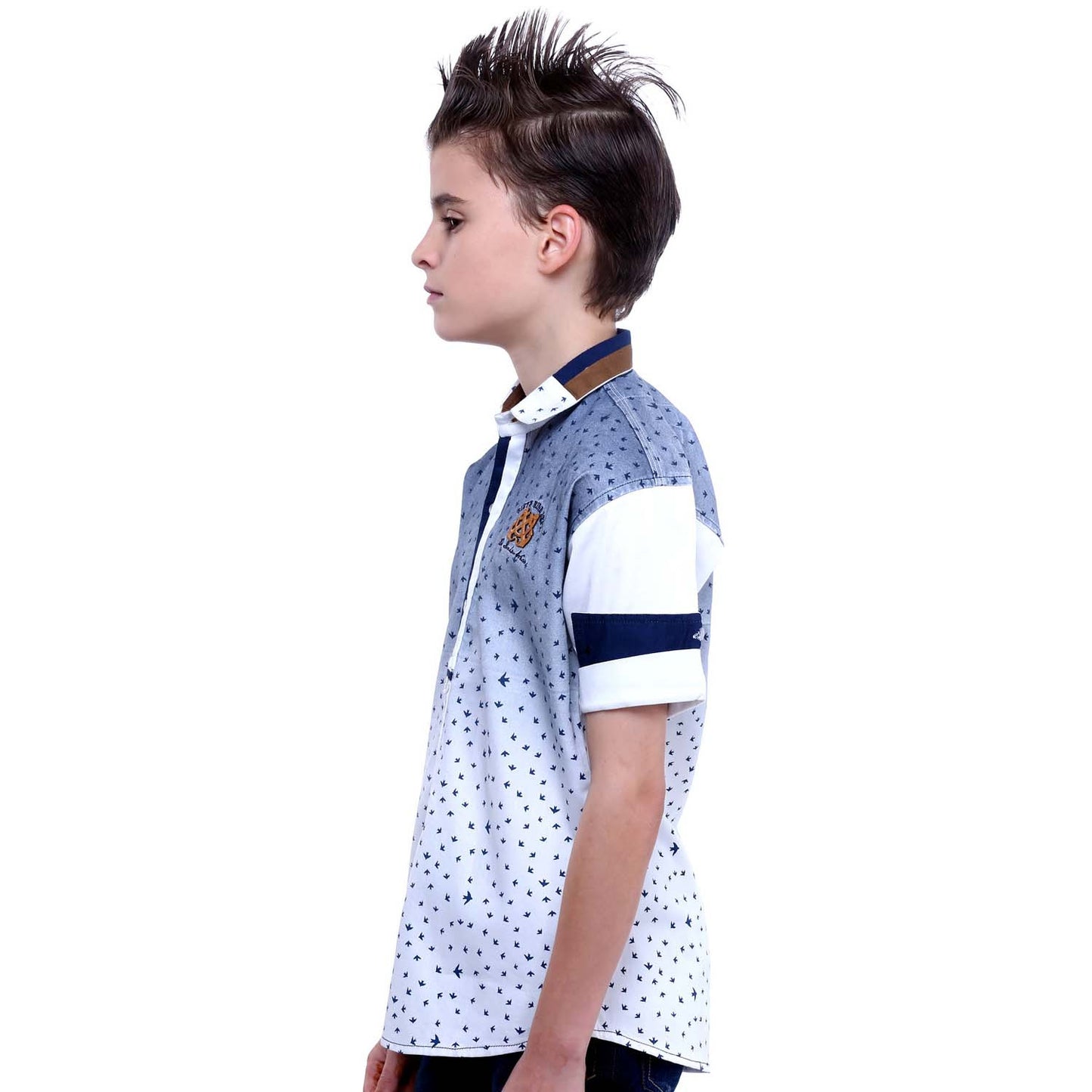 MashUp Bird Print White Shirt - mashup boys