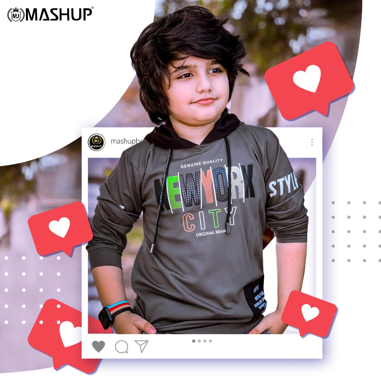 Stylish Hoodie T-shirt for Young boys