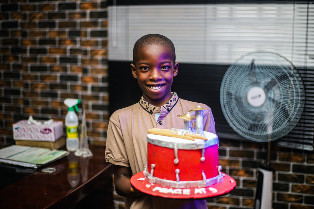 birthday boy with cake