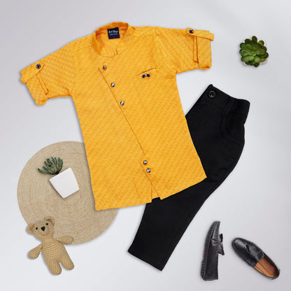 Elegant Ethnic Wear Kurta Set - Mustard