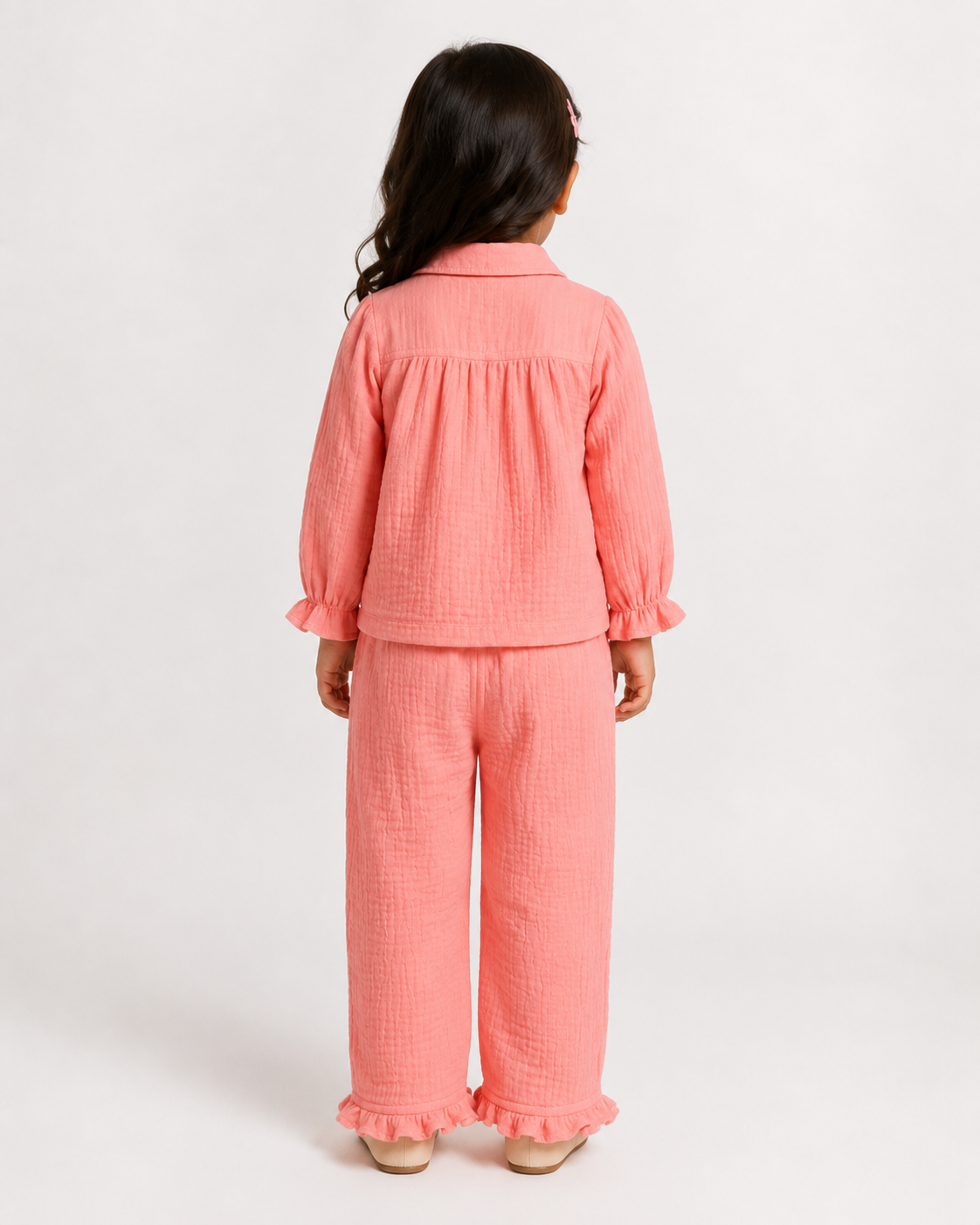 Ruffle Pocket Muslin Co-Ord Set