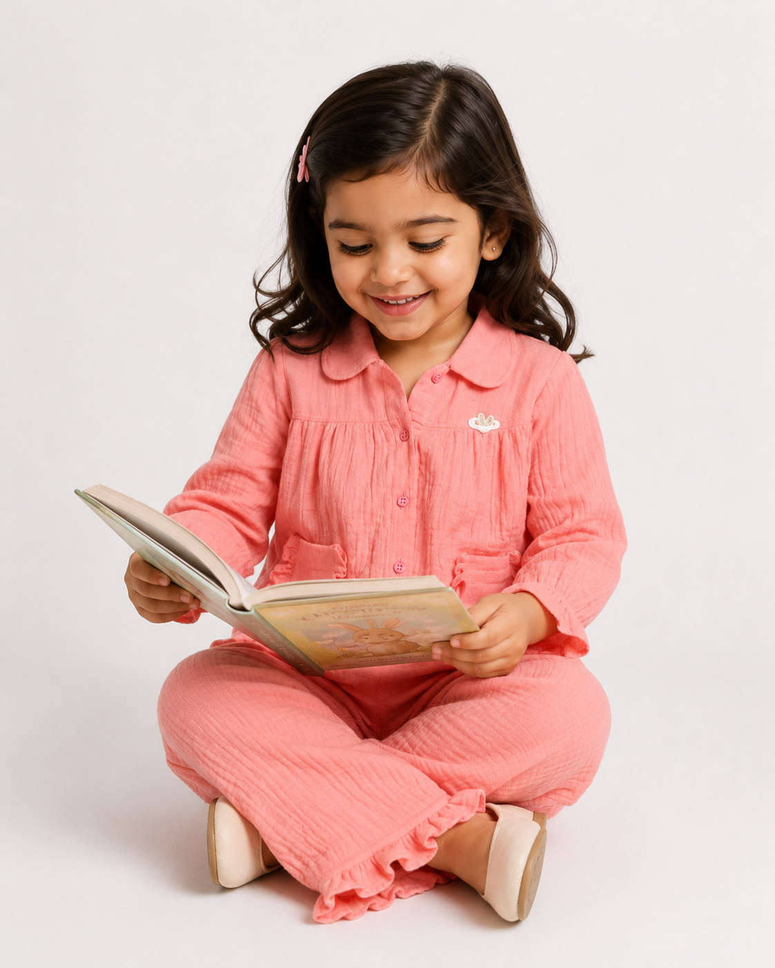 Ruffle Pocket Muslin Co-Ord Set