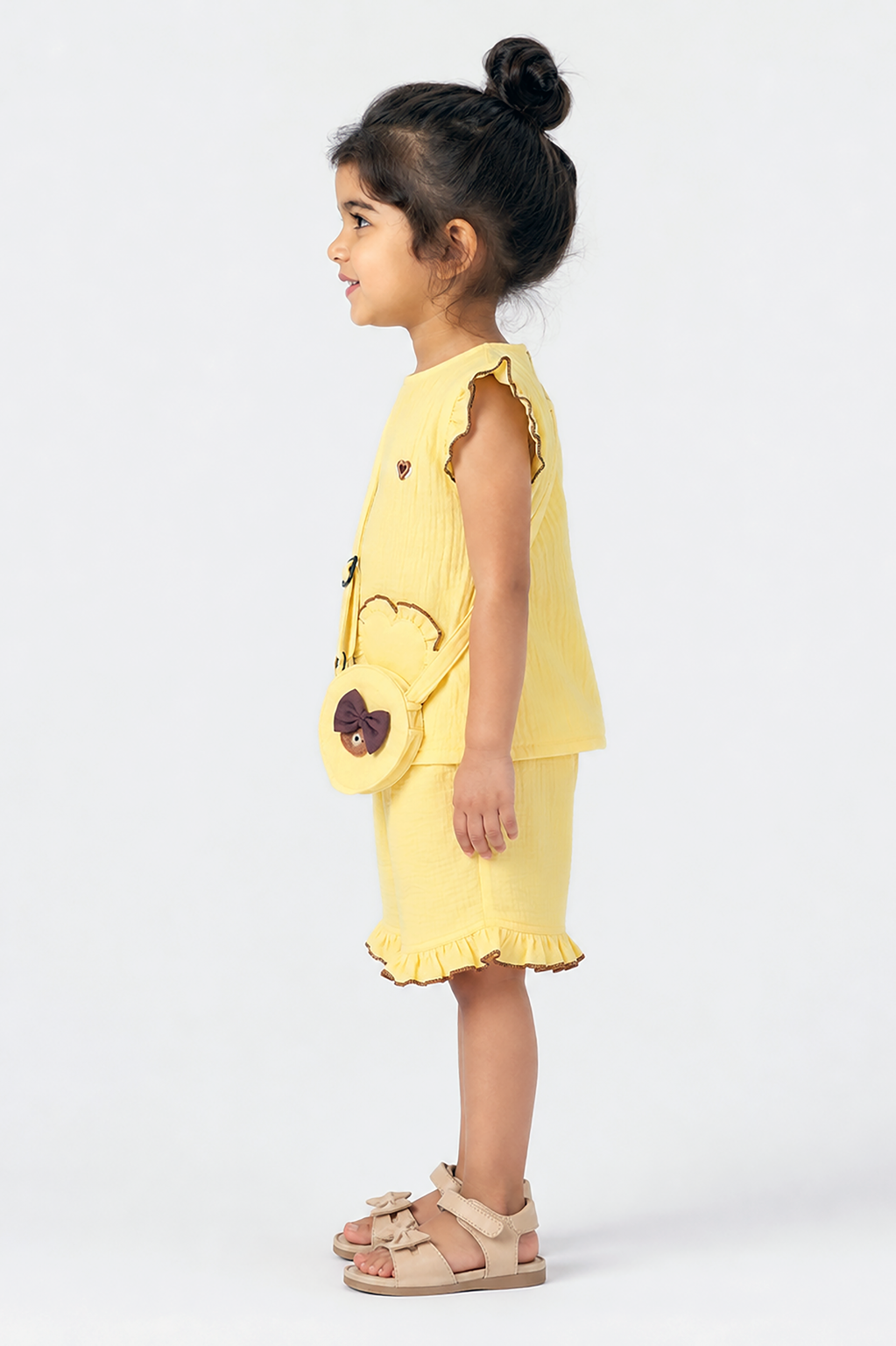 Ruffle Co-Ord Set with Sling Bag