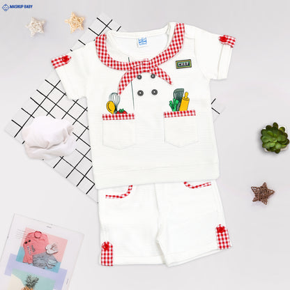 Mini Chef Magic: T-Shirt, Shorts, and Chef Cap Set!