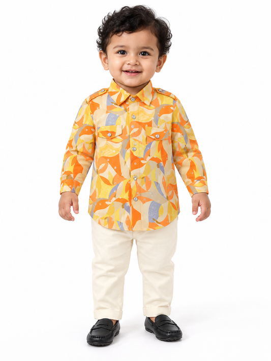 Tiny Traditions: Adorable Printed Kurta Pajama for Festive Charm