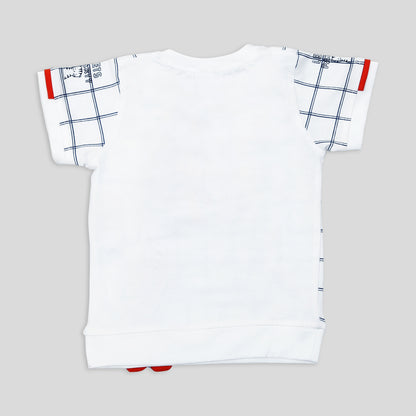 Roar into Fun: Tiger-Printed T-Shirt + Shorts Set for Boys!