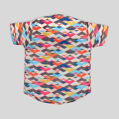 Splash of Fun: Colorful Print Superior Linen Co-ord Set for Little Explorers!