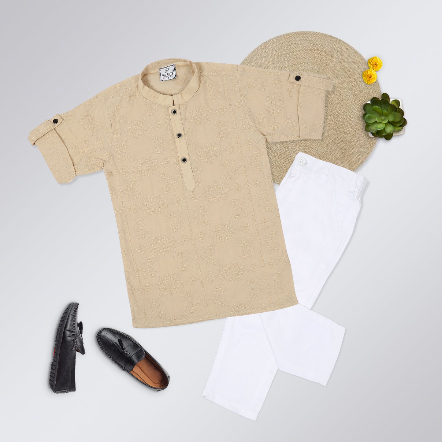 Royal Beginnings: Embellished Kurta Pajama for Little Style Icons