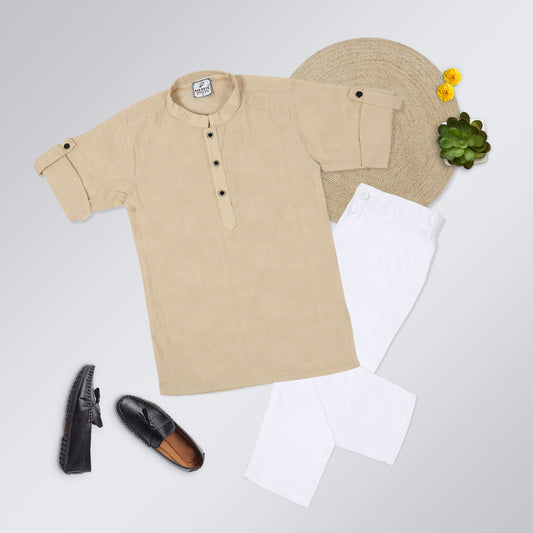 Royal Beginnings: Embellished Kurta Pajama for Little Style Icons