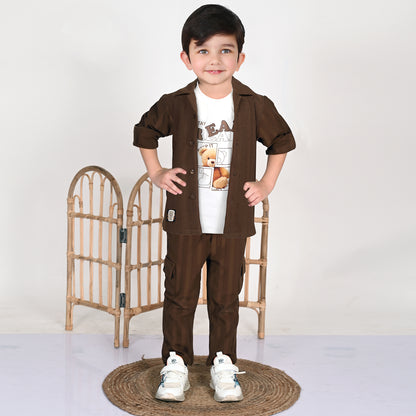 Stripe Printed Jacket, Playful Tee & Pants: Boys’ Everyday Style