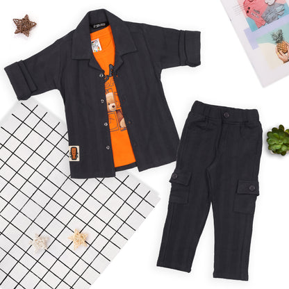 Stripe Printed Jacket, Playful Tee & Pants: Boys’ Everyday Style