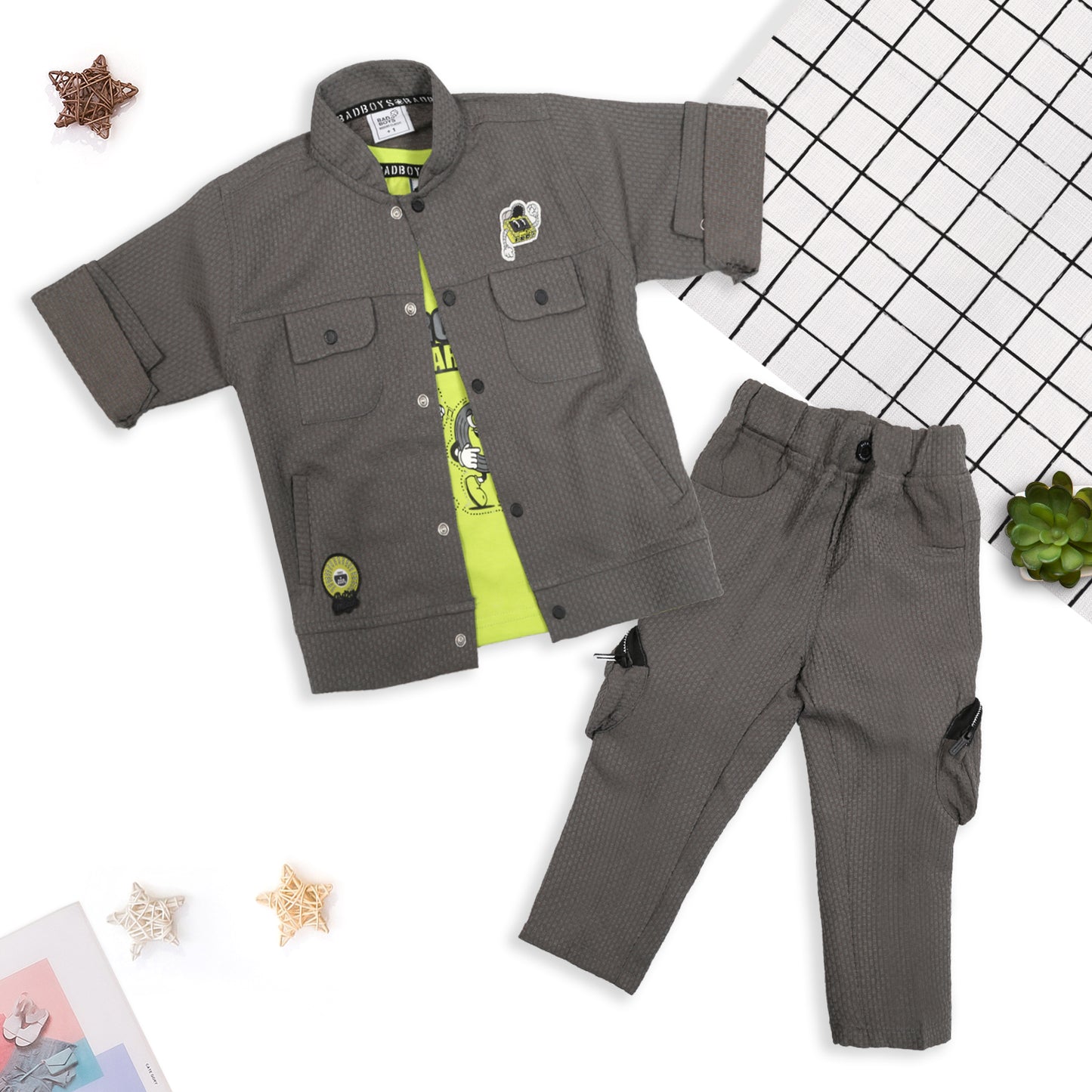 Trendy Jacket, Fun Printed Tee & Pants: Boys’ Casual Style