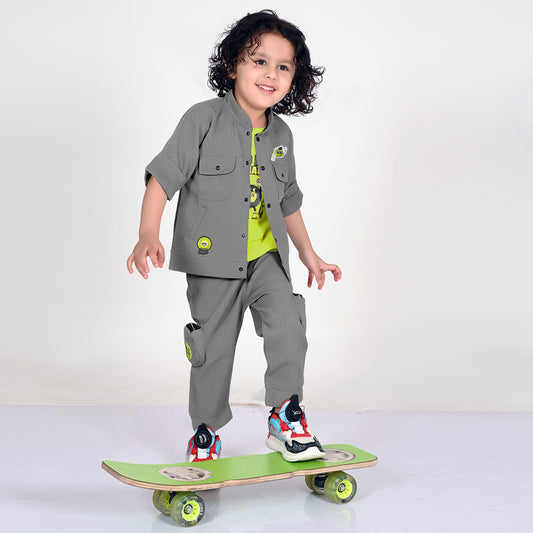 Trendy Jacket, Fun Printed Tee & Pants: Boys’ Casual Style
