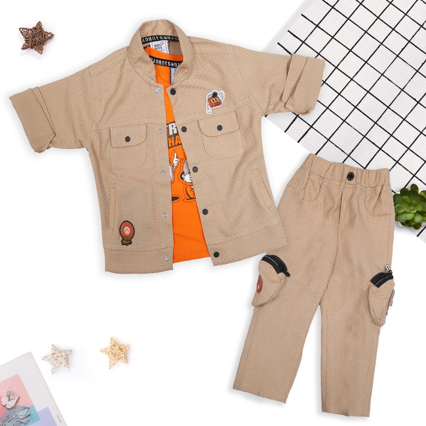 Trendy Jacket, Fun Printed Tee & Pants: Boys’ Casual Style