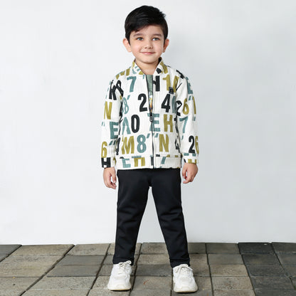 Trendy Printed Jacket, Playful Tee & Pants: Boys’ Casual Must-Have