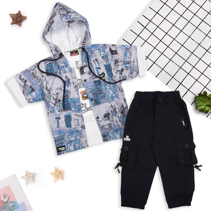 Trendy Printed Jacket, Fun Tee & Pants: Boys’ Casual Style