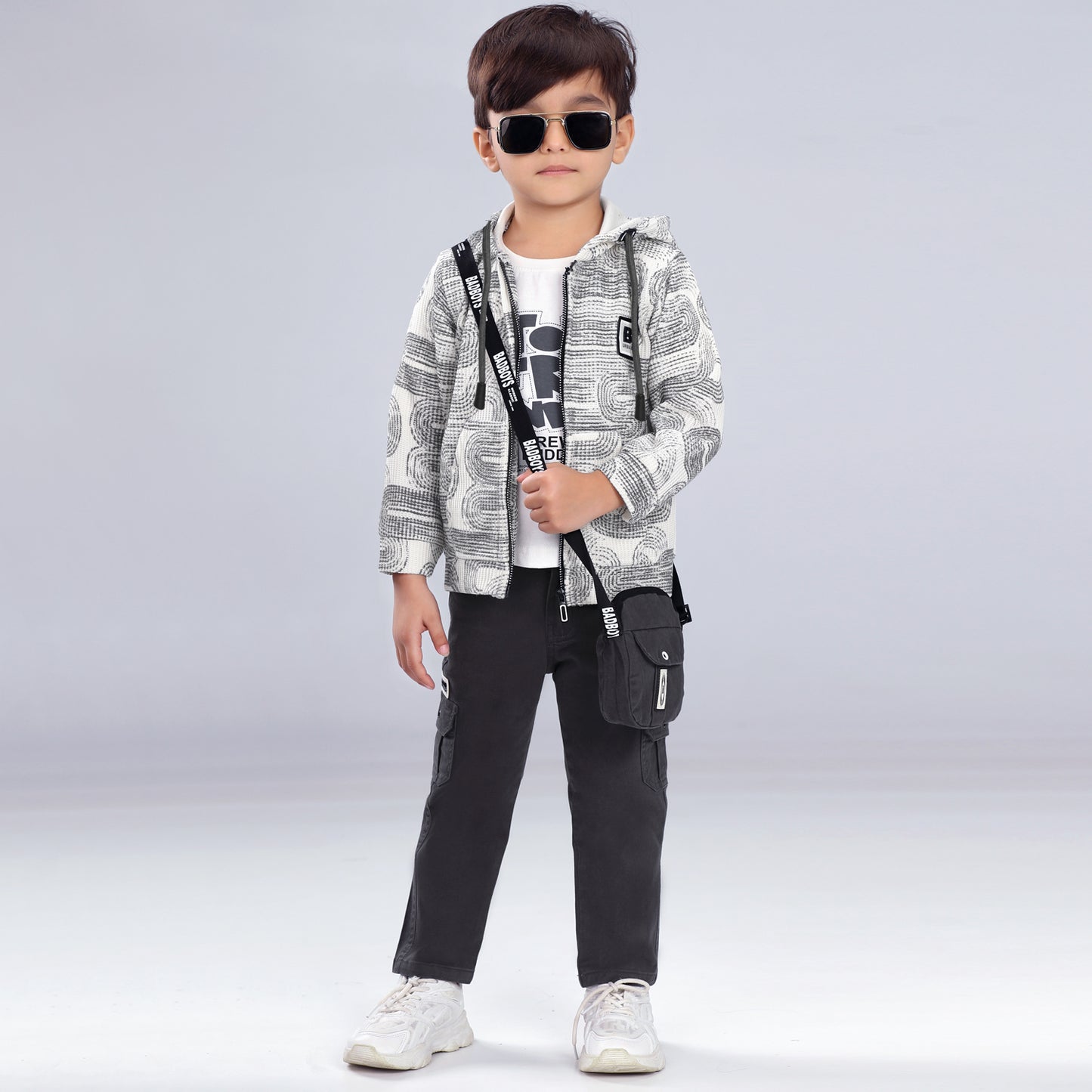 Printed Jacket, Fun Tee, Pants & Bag: Boys’ Casual Charm
