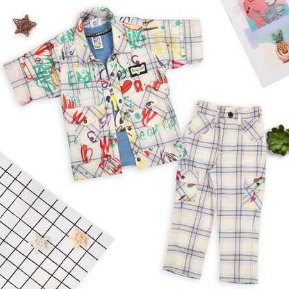 "Printed Jacket, Playful Tee & Joggers: Boys’ Casual Style Upgrade"