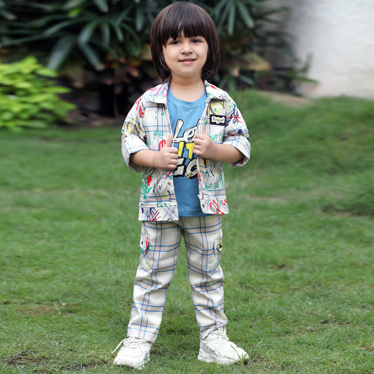 Printed Jacket, Playful Tee & Joggers: Boys’ Casual Style Upgrade