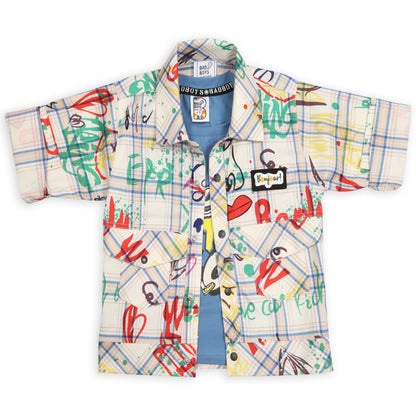 "Printed Jacket, Playful Tee & Joggers: Boys’ Casual Style Upgrade"