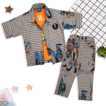 "Printed Jacket, Playful Tee & Joggers: Boys’ Casual Style Upgrade"