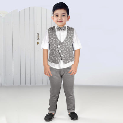 Smart Shirt, Printed Waistcoat, Pants & Bow: Boys’ Party Perfection