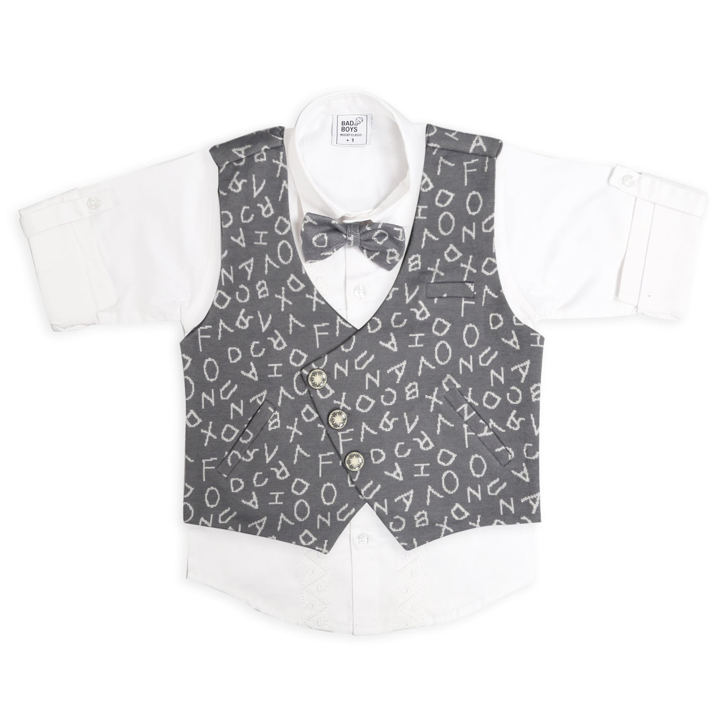 Smart Shirt, Printed Waistcoat, Pants & Bow: Boys’ Party Perfection