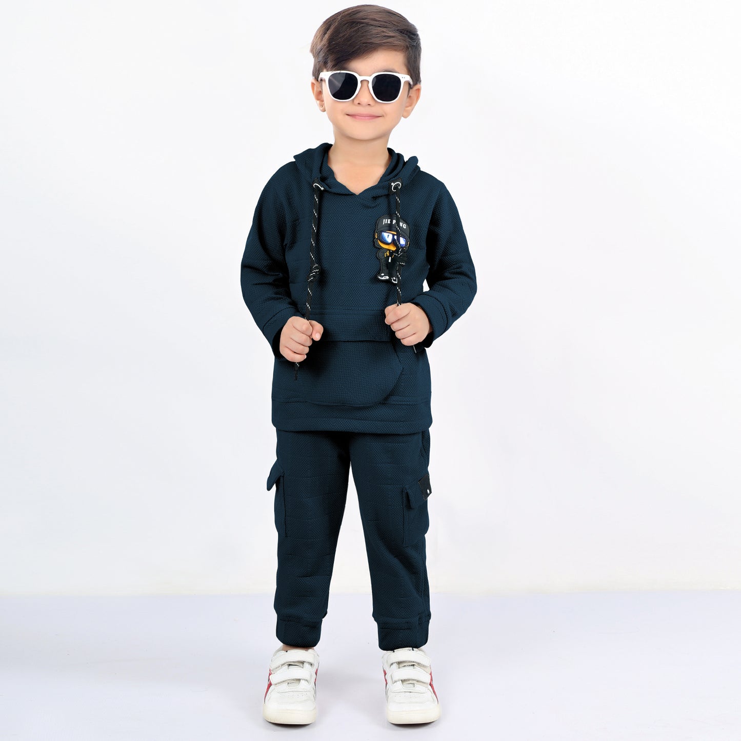 Cool Hoodie Tee with Patch & Joggers: Boys’ Party Vibes