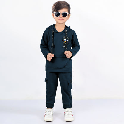 Cool Hoodie Tee with Patch & Joggers: Boys’ Party Vibes