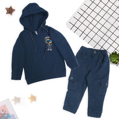 Cool Hoodie Tee with Patch & Joggers: Boys’ Party Vibes