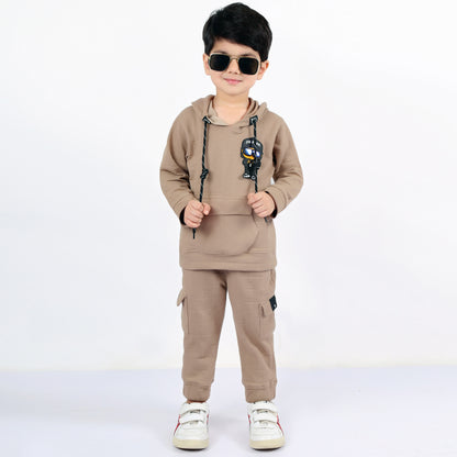 Cool Hoodie Tee with Patch & Joggers: Boys’ Party Vibes