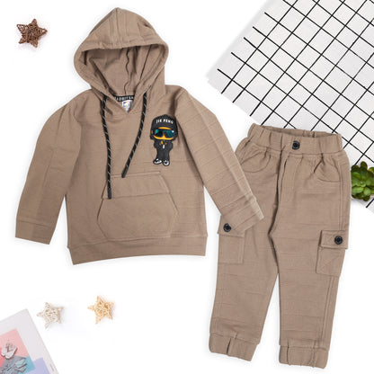 Cool Hoodie Tee with Patch & Joggers: Boys’ Party Vibes