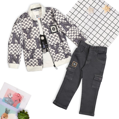 Printed Jacket, Playful Tee & Joggers: Boys’ Casual Style Upgrade
