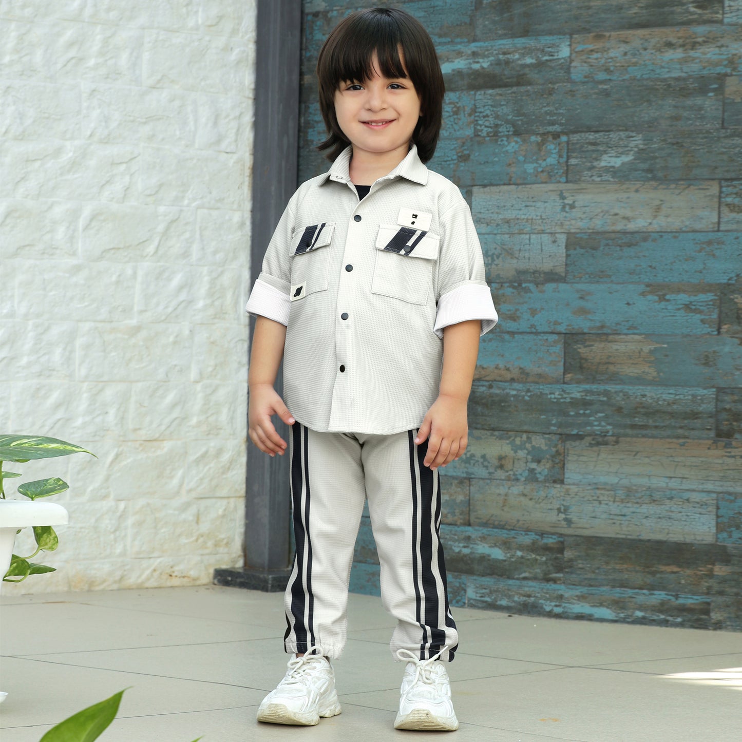 Printed Shirt, Fun Tee & Pants: Perfect Casual Combo for