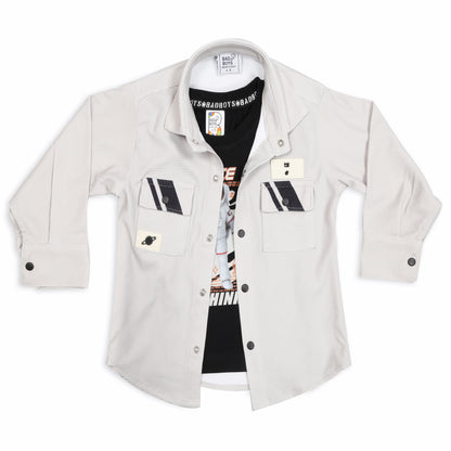 Printed Shirt, Fun Tee & Pants: Perfect Casual Combo for