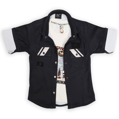 Printed Shirt, Fun Tee & Pants: Perfect Casual Combo for