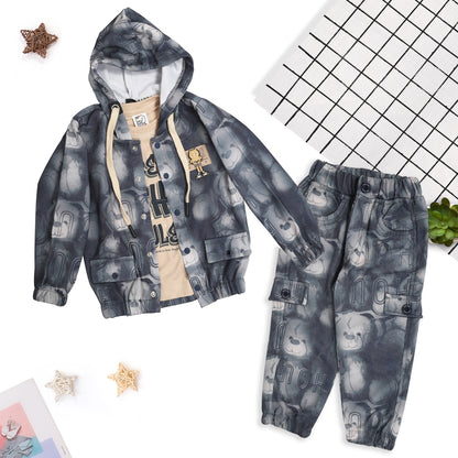 Printed Jacket, Fun Tee & Joggers: Boys’ Casual Style Essential